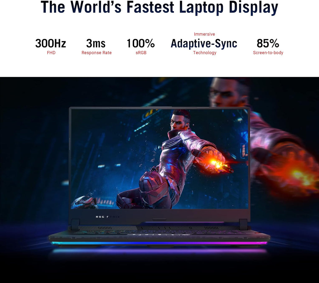 ASUS ROG Strix Scar 15 Gaming Laptop, 15.6' 300Hz IPS Type FHD Display, NVIDIA GeForce RTX 3080, AMD Ryzen 9 5900HX, 16GB DDR4, 1TB SSD, Opti-Mechanical Per-Key RGB Keyboard, Windows 11, G533QS-DS94