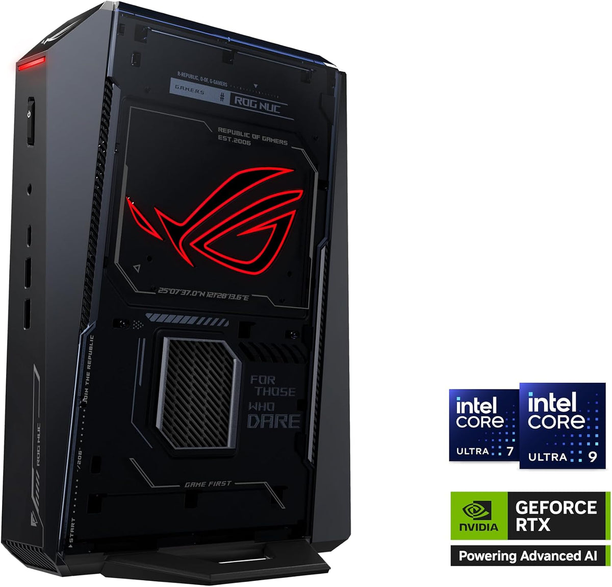 ROG NUC (2025) Gaming Mini PC with Intel® Core™ Ultra 9 (Series 2) ARL-HX CPU, NVIDIA® GeForce RTX™ 5070 Ti MobileGPU, 16GB DDR5 RAM, 1TB NVMe SSD, Thunderbolt 4 Triple-Fan Cooling and ARGB Lighting