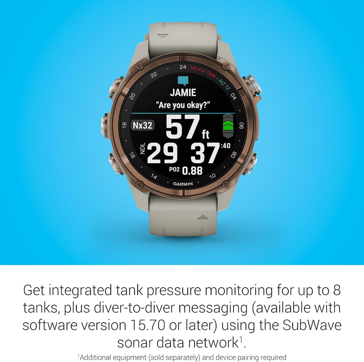 Garmin Descent™ Mk3i, Dive Computer and Multisport GPS Smartwatch, Air Integration, French Gray