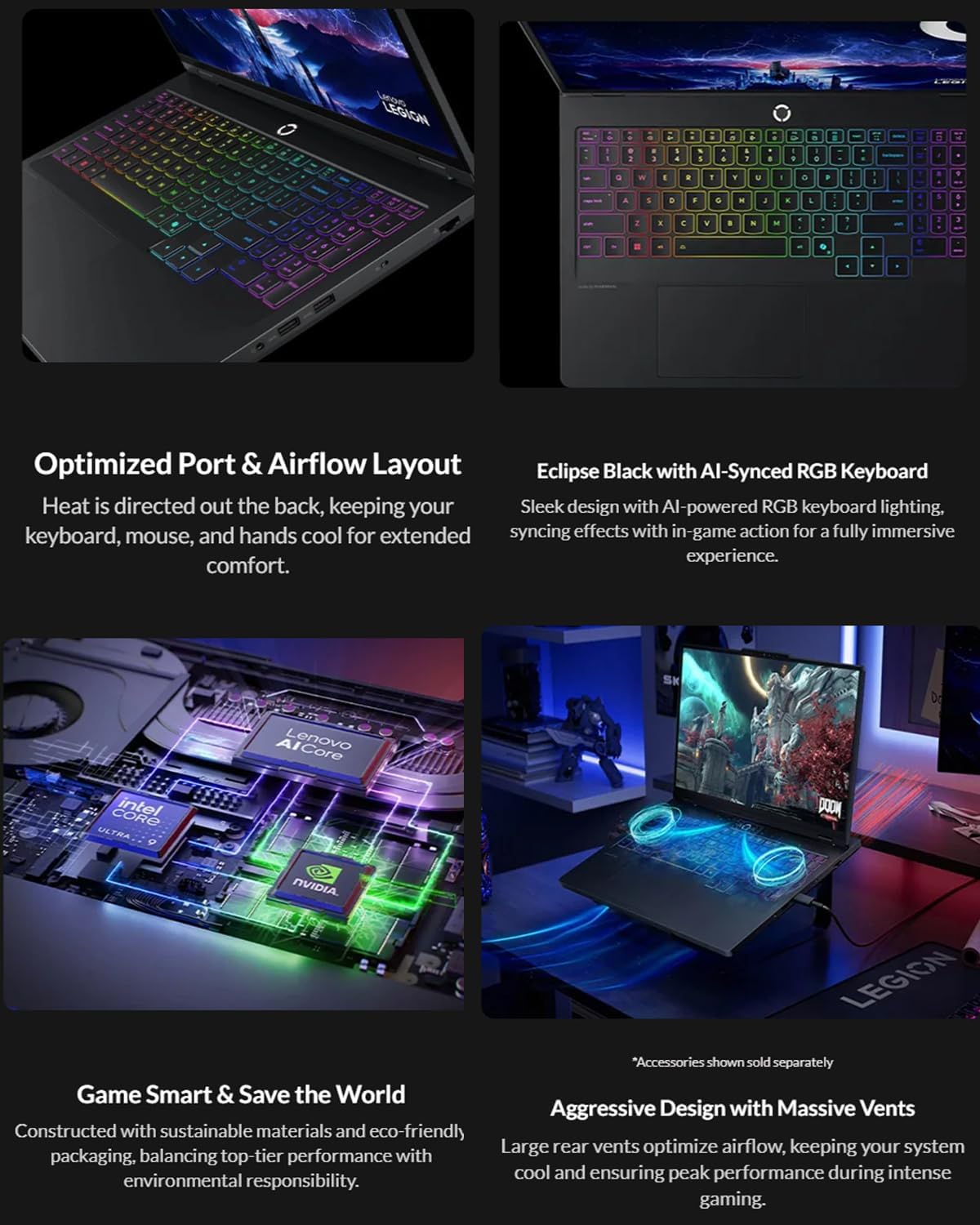 Lenovo Legion Pro 5i Gen 10 Gaming Laptop, Ultra 9 275HX, 16' WQXGA (2560 x 1600) 165Hz, RTX 5070 Ti GPU 12GB GDDR7, 64GB DDR5 RAM, 2TB SSD, Low Blue Light, 24zone RGB Backlit, Wi-Fi 7,Win 11pro