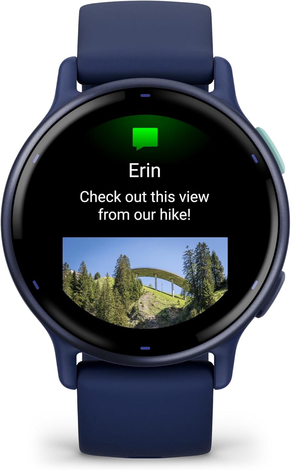 Garmin Vivoactive 5, Health and Fitness GPS Smartwatch for Women and Men, Metallic Navy Bezel w/Navy Case and Silicone Band, 11 Days Battery Life, 1.2' AMOLED Touchscreen Display (Bundle)