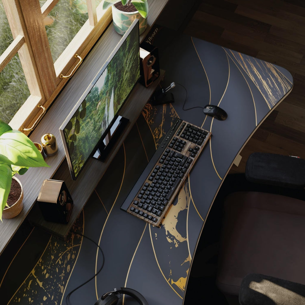 Arozzi Arena GamingDesk Mat, Full Surface CustomDesk Pad, Interchangeable, Water Resistant & Washable ComputerDesk Mouse Pad with Stitched Edges (D013)