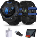 Garmin Instinct 3 Rugged GPS Smartwatch, 50 mm AMOLED Display, Multi-Band GPS with SatIQ, Built-in Flashlight, 24 Days Battery Life, Outdoor Sports and Navigation Features Supernova Collection Bundle