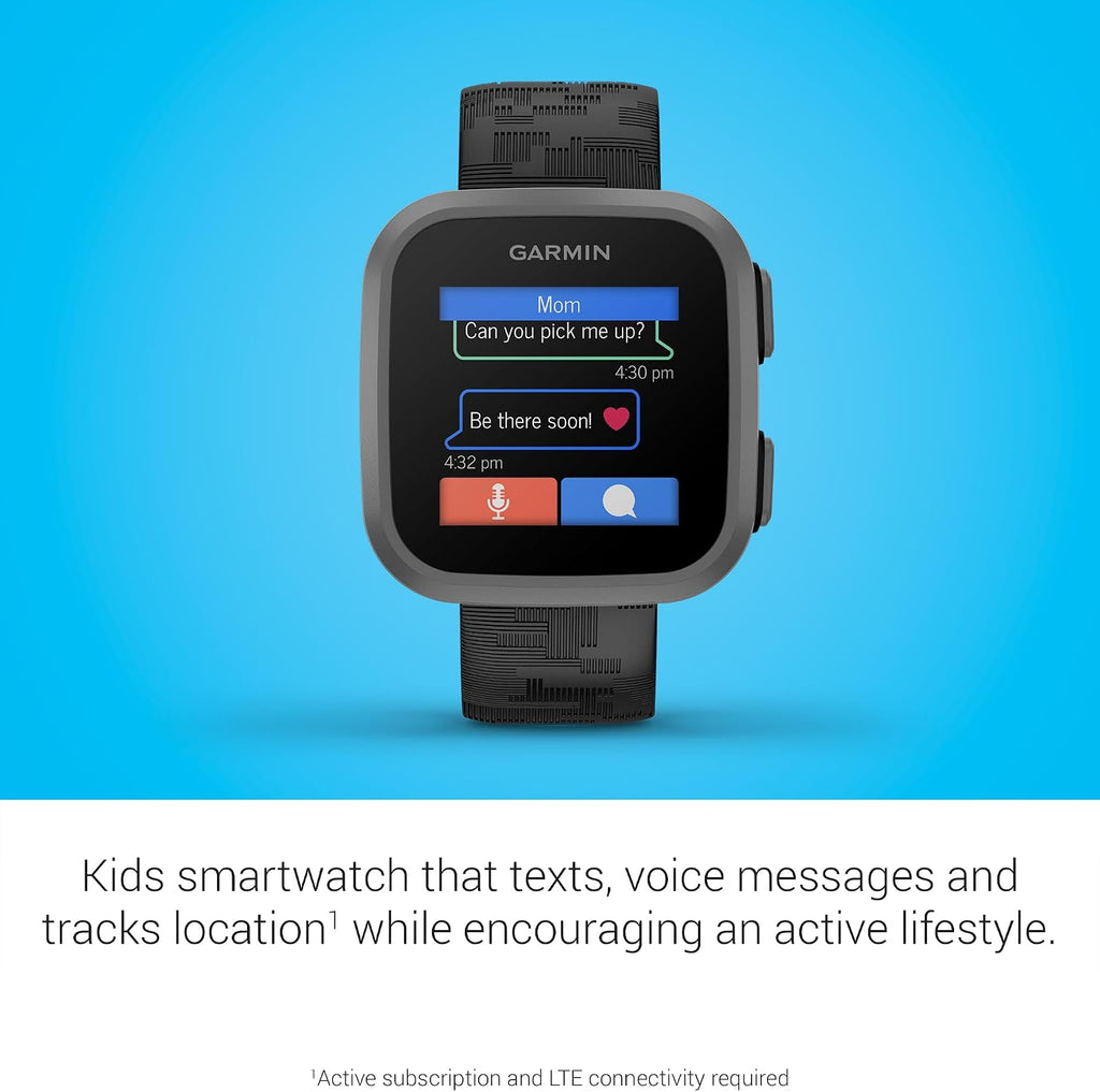 Garmin Bounce™, Kids Smartwatch, Two-Way Text and Voice Messaging, Location Tracking, Black Camo