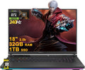 ASUS ROG Strix G18 G814 Gaming Laptop 18' 2.5k (2560x1600) 240Hz (100% DCI-P3) AMD 16-core Ryzen 9 9955HX (>i9-14900HX) 32GB DDR5 1TB SSD GeForce RTX 5070 RGB Backlit FHD Camera Win11 ICP Hub