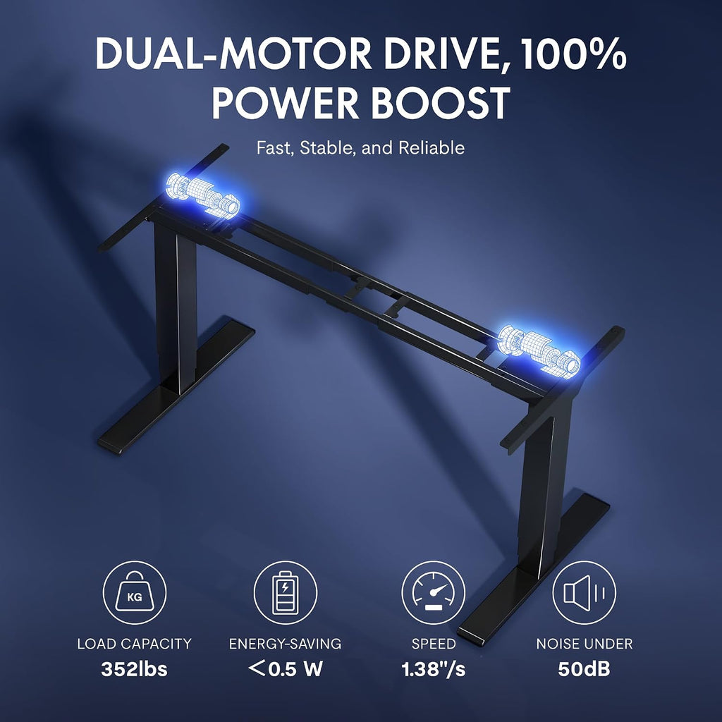 FLEXISPOT E6G CyberX RGB LED Electric Gaming Standing Desk, 55 Inch Dual Motor 3-Stage Adjustable Desk up to 352 lbs, Large Ergonomic Computer Workstation for Gamers, Streamers & Home Studios (Black)