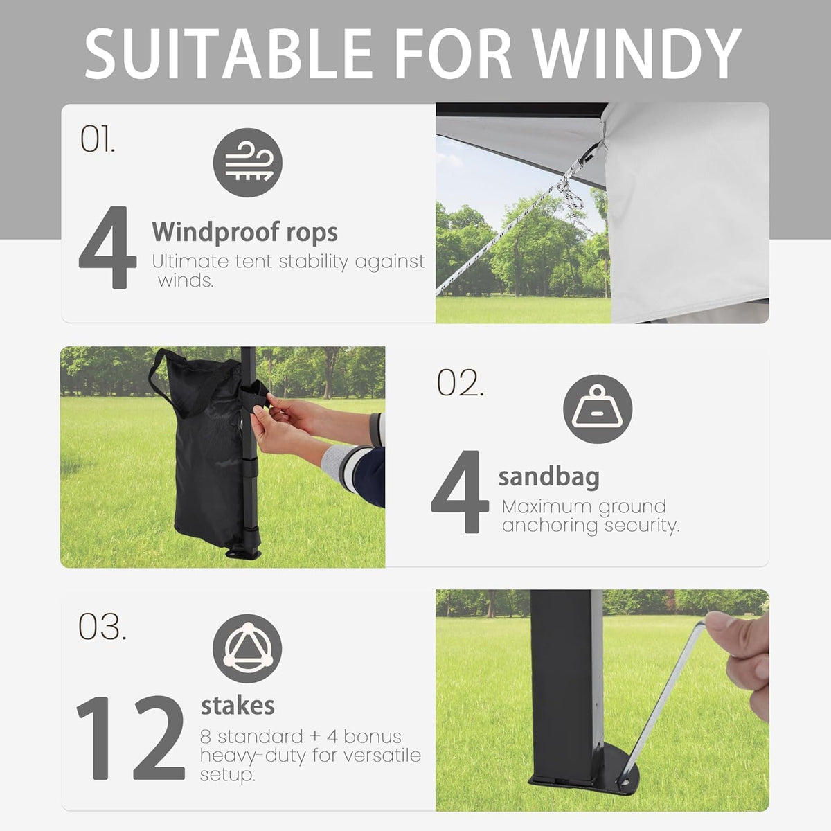 Bezseller 11x11 Pop Up Gazebo with Mosquito Netting, Easy 1-Person Setup Outdoor Canopy, Water-Resistant Portable Shelter for Patio, Backyard & Garden, UV Protection, Light Grey