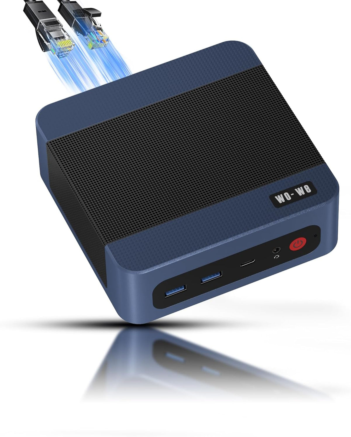 wo-we Mini PC P8 Dual 2.5G LAN AMD Ryzen 5 7640HS Desktop Computers (Upgraded 6600H/6800H), 32GB DDR5 RAM 1TB PCIe4.0 SSD, USB4/PD/8K DP1.4 HDMI2.0 WIFI6 E & BT5.2 Quad Display