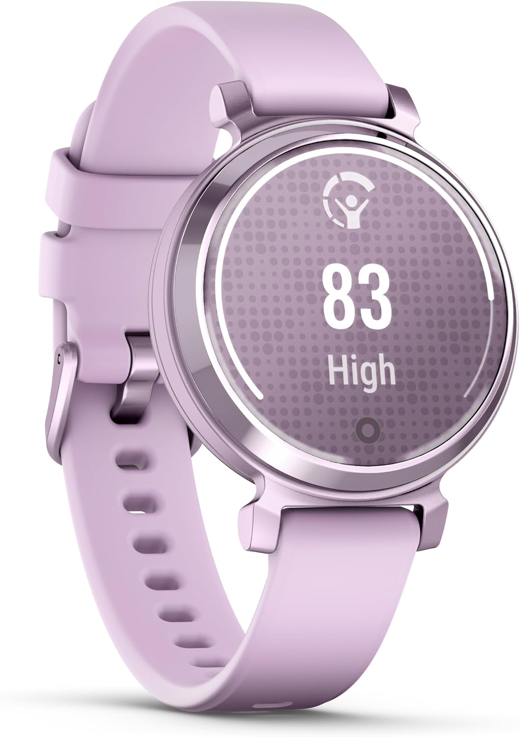 Garmin Lily 2, Small and Stylish Smartwatch, Hidden Display, Patterned Lens, Up to 5 Days Battery Life, Lilac (Renewed)