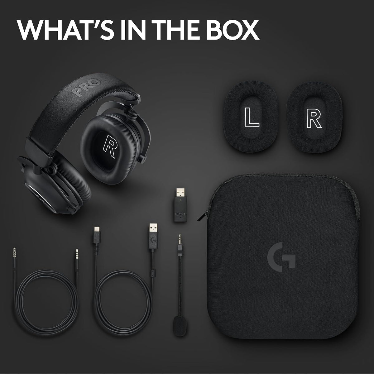 Logitech G PRO X 2 Lightspeed Wireless Gaming Headset, Detachable Boom Mic, 50mm Graphene Drivers, DTS:X Headphone 2.0—7.1 Surround, Bluetooth/USB/3.5mm Aux, for PC, PS5, PS4, Nintendo Switch - Black