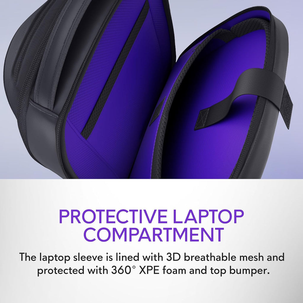Alienware 18 Backpack - AW7825P - 28L Capacity, 3D Breathable Mesh, Magnetic Pocket Organizers, RFID Safe Pocket, Weather resistant, 3D Iridescent Reflective Alienware logo - Alienware Black