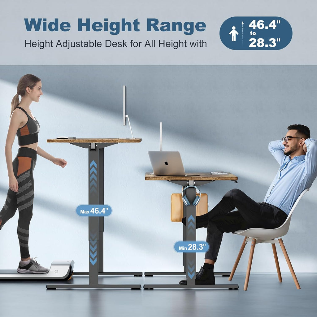 NEWBULIG 63 Inch Electric Height Adjustable Standing Computer Desk Sit Stand Up Table Lift Workstation for Home Office Writing Gaming