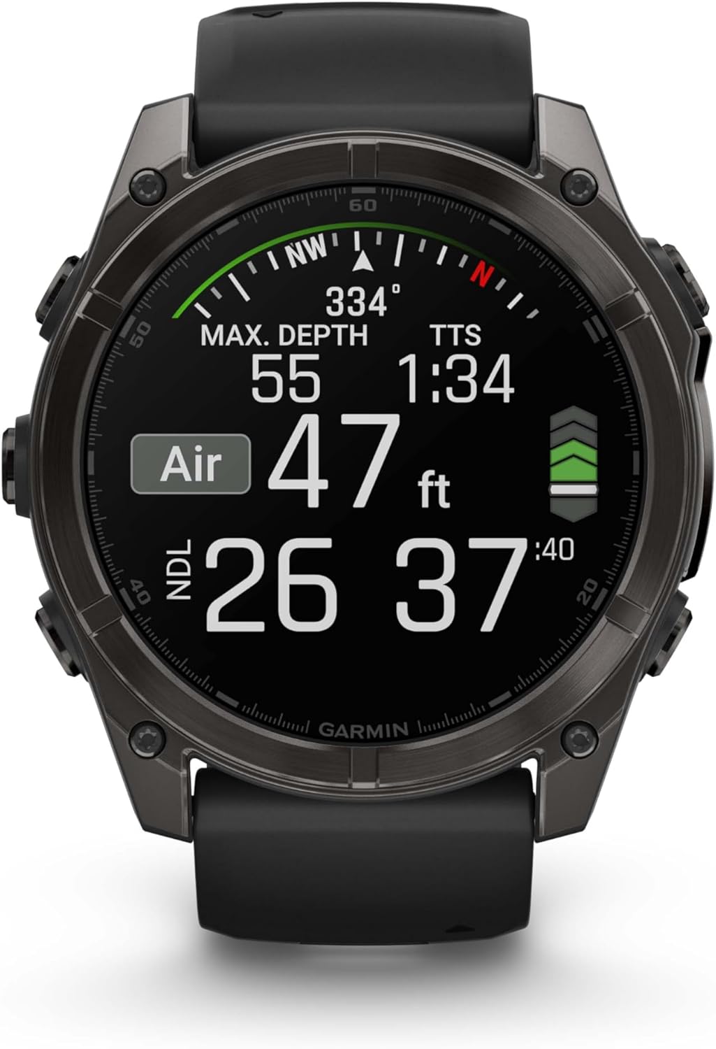 Garmin Fenix 8 51MM AMOLED Sapphire Premium Multisport GPS Smartwatch Carbon Gray DLC Titanium with Gray Silicone Band, Built-in LED Flashlight, Fitness & Health Smart Watch Bundle for Men & Women