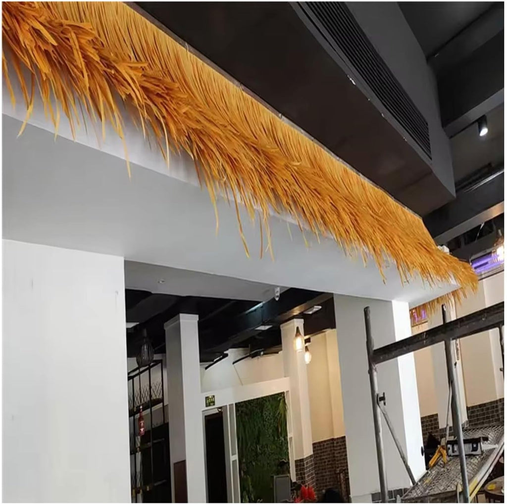 AITAF Artificial Thatch Roof Panels Synthetic Palm Leaf Roofing Roll for Tiki Bar Umbrella Palapa Hut Outdoor Pavilion Garden Decoration Weatherproof and Long-Lasting(1.64x32.8ft)