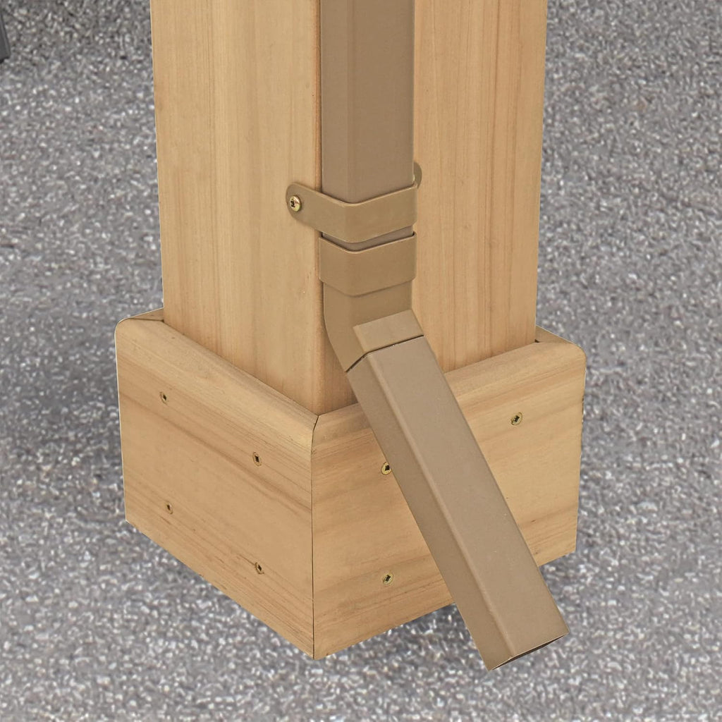 Yardistry 12 x 10 Meridian Gazebo Rain Gutters, Complete Gutter System with 4 Down Spouts for Meridian Gazebo