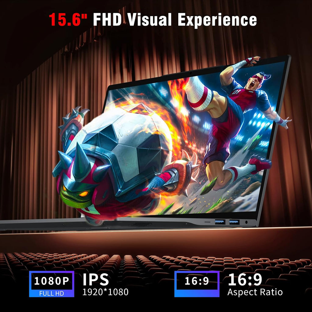 15.6 inch Laptop, Laptops with Core processor (up to 3.40GHz), Gaming Laptop 16GB RAM 512GB ROM, FHD 1920 x 1080, Win 11 Pro Traditional Laptops Computers with WIFI BT 5.0 Netbook For Student Busines