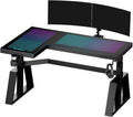 EUREKA ERGONOMIC Standing Desk, Gaming Table,Glass RGB, Height Adjustable Computer desks 60 Inch L Shaped Corner Music Studio Desk Workstation w Type-C Port,Cup Headset Holder,APP Control,Left