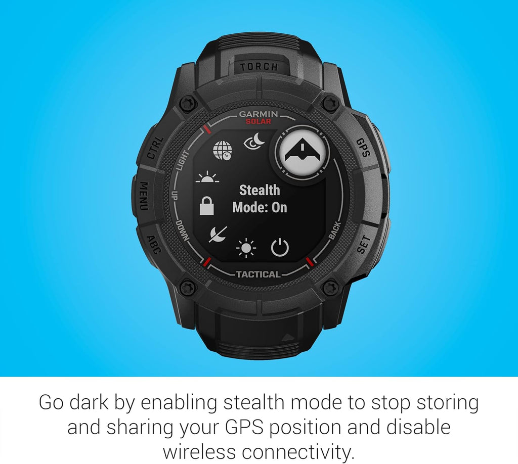 Garmin Instinct 2X Solar - Tactical Edition, Rugged GPS Smartwatch, Built-in Flashlight, Ballistics Calculator, Solar Charging Capability, Black