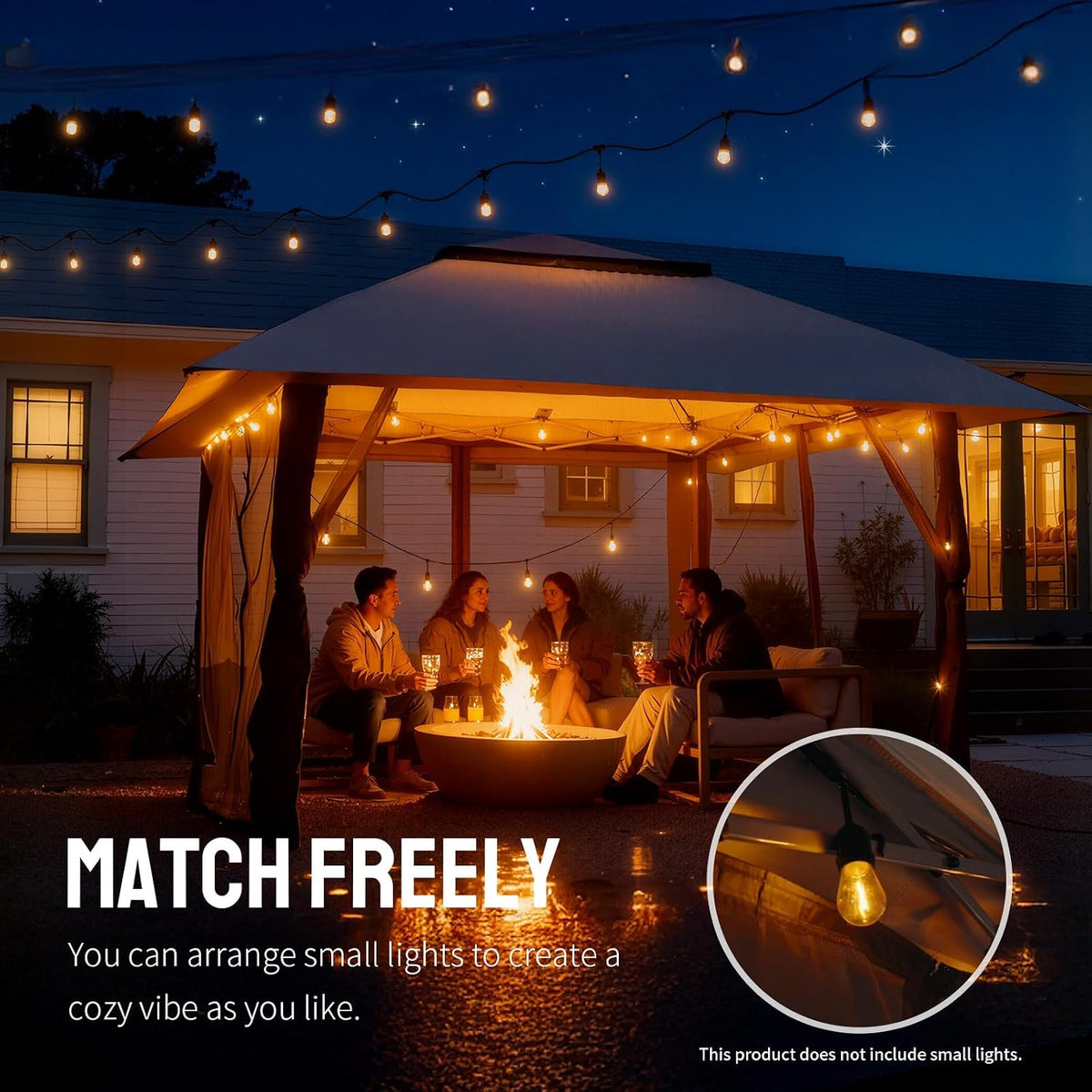 CROWN SHADES 11X11 Outdoor Pop Up Gazebo Base 10X10 Patio Gazebos Patented Center Lock Quick Setup Newly Designed Storage Bag Instant Canopy Tent with Mosquito Nettings (11x11, Gray)