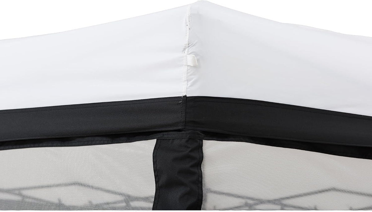 SUNJOY 11x11 ft. Pop Up Gazebo, 2-Tone Portable Canopy/Tent, Outdoor Hexagon Steel Frame Soft Top Gazebo with Mesh Sidewalls and Carry Bag, White & Black