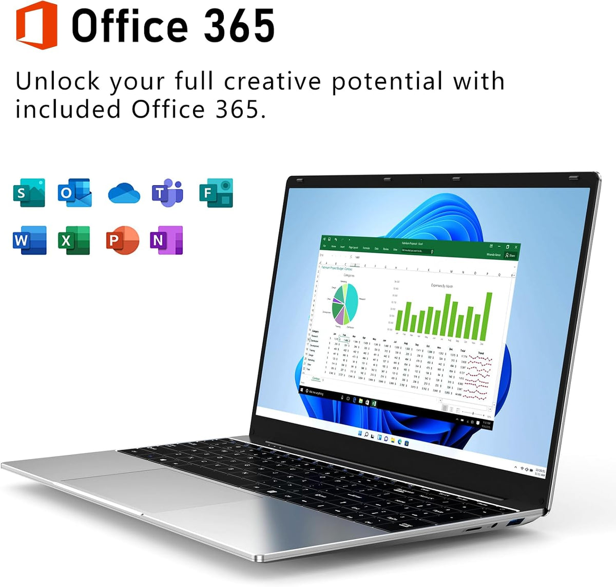 Gaming Laptop Computer, 16 Inch Lap Top 2026 Window 11 Pro 16GB RAM 1TB SSD, N150 (Up to 3.6GHz), Backlit Keyboard, FHD 1920 * 1200 Screen, Office 365, 6000mAh, WiFi 5 BT 4.2, UHD Graphics