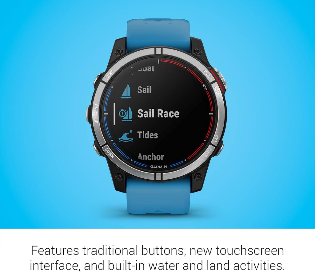 Garmin quatix® 7 Standard Edition, Marine GPS Smartwatch, Tide Changes and Anchor Drag Alerts, Waypoint Marking