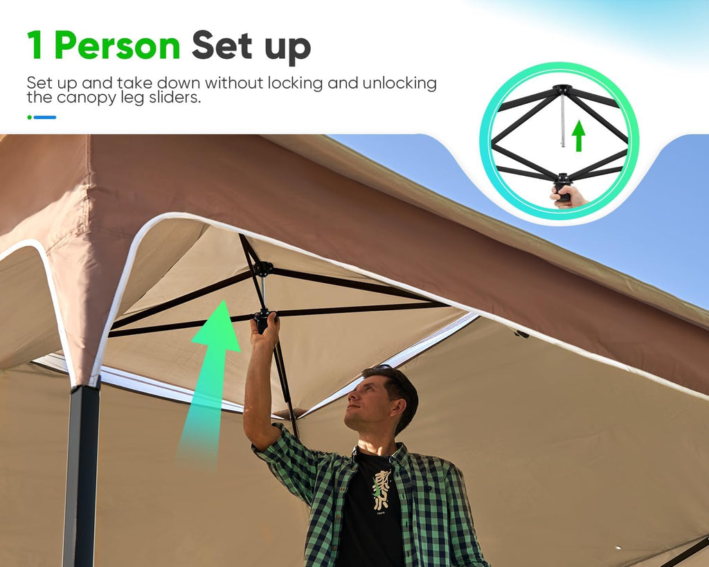 Quictent 12'x12' Pop up Gazebo Canopy Tent, One Person Set up Portable Instant Folding Shelter, Outdoor Canopy Tent with Extra Shade for Backyard, Patio, Party