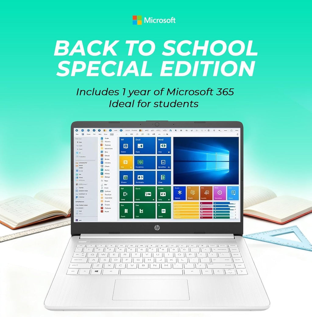HP Ultrabook Laptop with Copilot AI & Office 365 • Intel High Performance CPU • 8GB RAM • 1.3TB Storage (320GB SSD and 1TB OneDrive) • Windows 11 w/o Earbuds