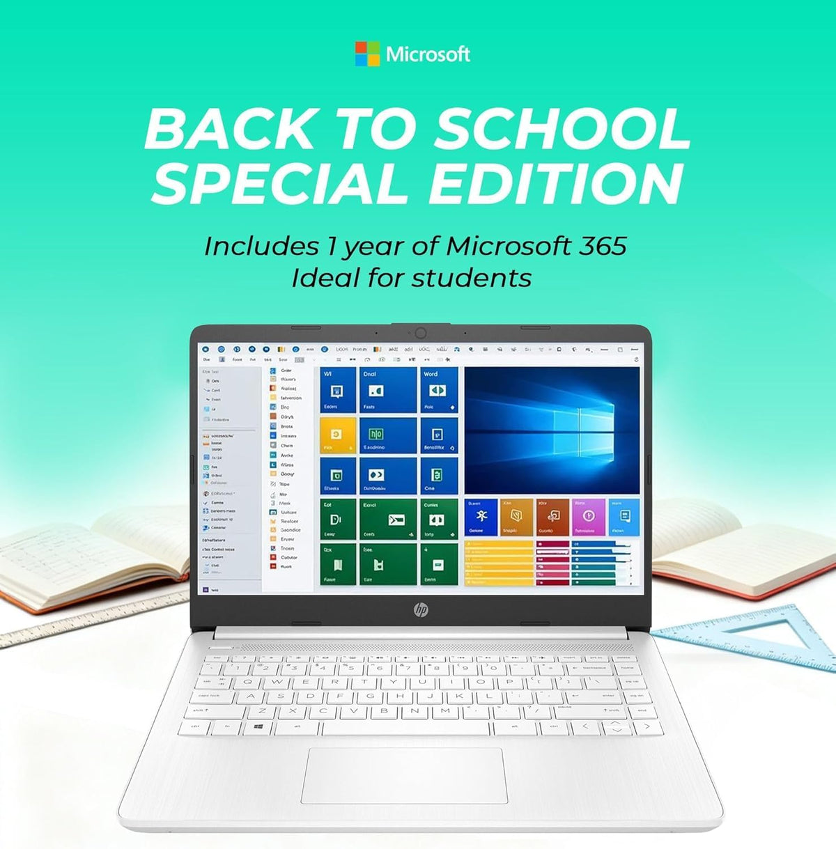 HP Ultrabook Laptop with Copilot AI & Office 365 • Intel High Performance CPU • 8GB RAM • 1.3TB Storage (320GB SSD and 1TB OneDrive) • Windows 11 w/o Earbuds