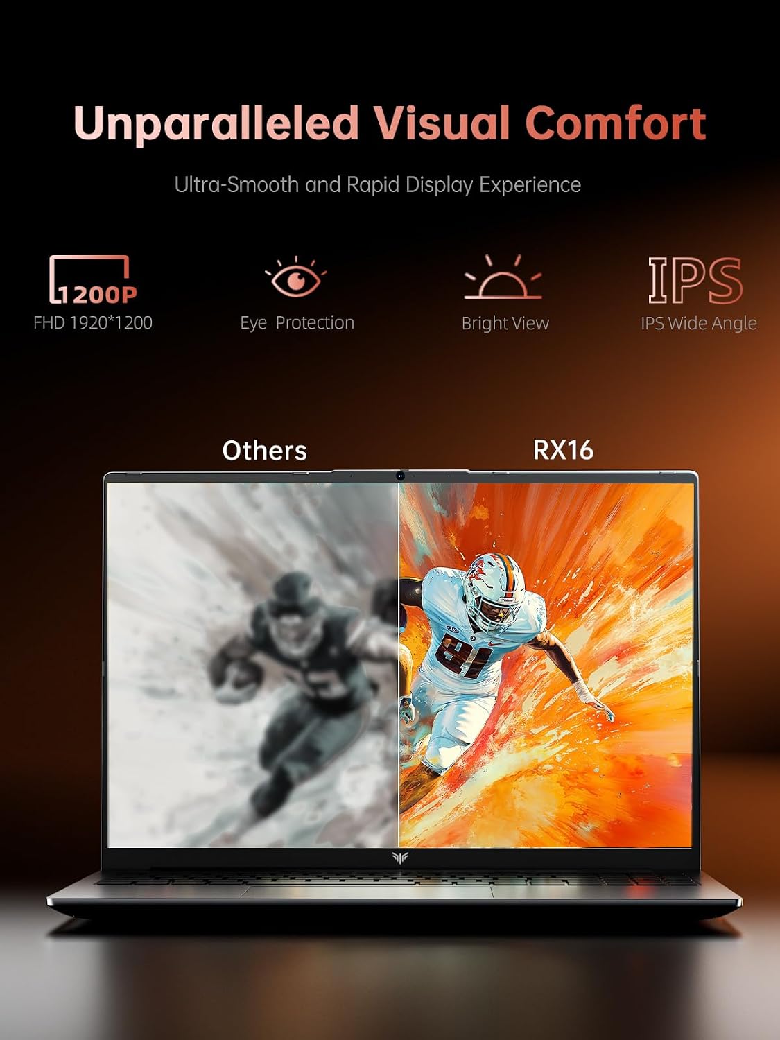 KAIGERR Gaming Laptop, 2026 Laptop with AMD Ryzen 7 6800H (8C/16T, Up to 4.7GHz), 16GB DDR5 512GB NVMe SSD Laptop Computer, Up to 4TB, 16-inch FHD Display, WiFi 6, Backlit KB, Type-C, Dual Fans