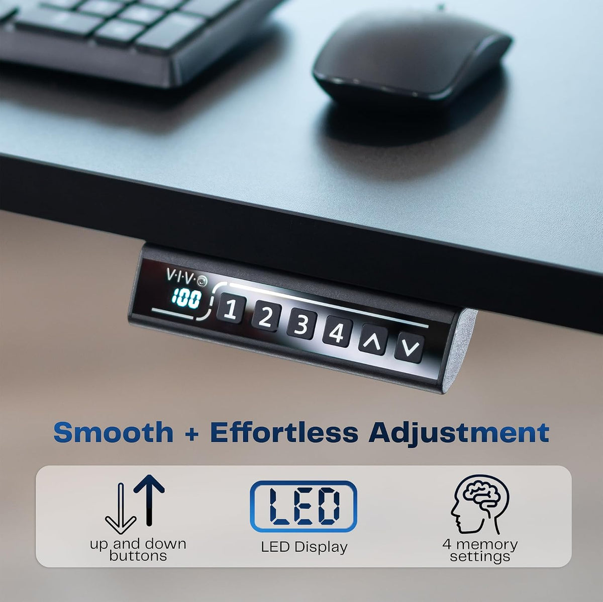 VIVO Electric 63 x 32 in Standing Desk, Memory Height Adjustment, 1B Series, Holds 220 lbs, Black Carbon Fiber Top Gray Frame, DESK-KIT-1G1R