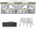 VINGLI 10x20 Pop Up Canopy Tent with Sidewalls, Outdoor Gazebo Canopy Tent, Patio Event Tents Outdoor Event Shelter for Parties (White)