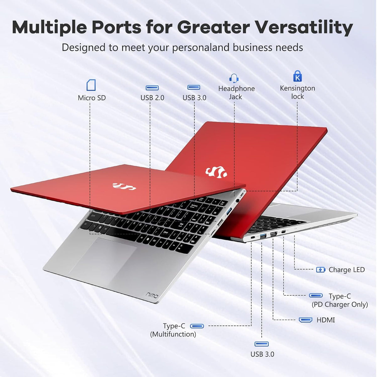 NIMO 15.6' FHD lPS-Business-Laptop, 8 Cores i5-12450H 16GB RAM 512GB SSD (Beat i7-11800H, Up to 4.4 GHz) 100W Type-C Fingerprint Backlit Keyboard WiFi-6, for Home and Student