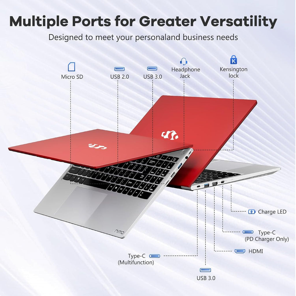 NIMO 15.6' IPS FHD-Laptop, Pentium Quad Core N100 8GB RAM 256GB SSD (Beat i3-1115G4, Up to 3.4GHz) Backlit Keyboard Fingerprint 65W Type-C Charger WiFi 6 BT5.2, for Student and Home