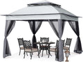 MASTERCANOPY Patio Gazebo Outdoor Pop Up Gazebo with Mesh Walls (11x11,Dark Gray)