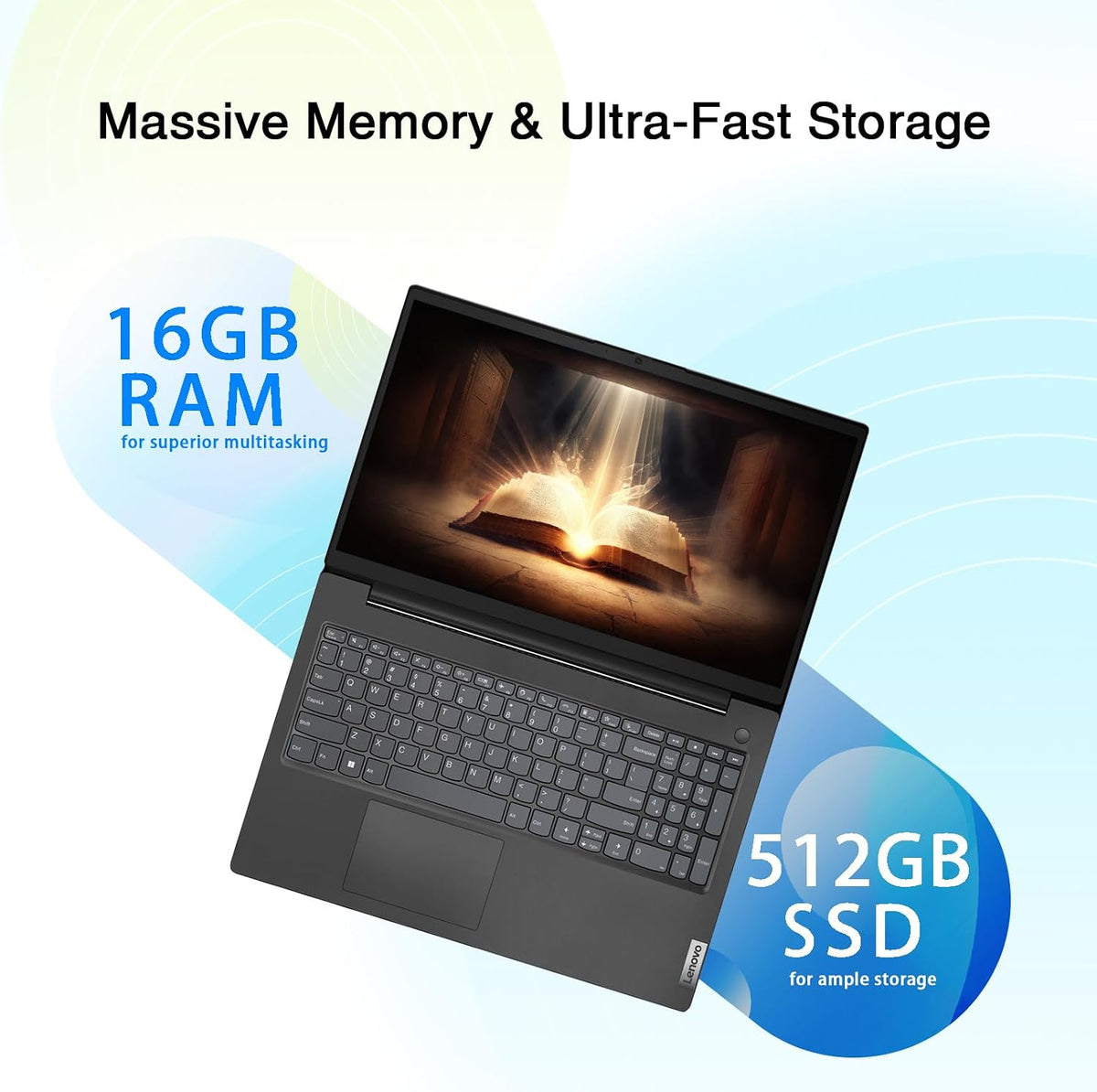 Lenovo V15 Business Laptop | Intel 4-core Processor | Intel UHD Graphics | 15.6' FHD (1920 x 1080) | 16GB RAM | 512GB SSD | Ethernet RJ-45 | Military Durability | Windows 11 Pro
