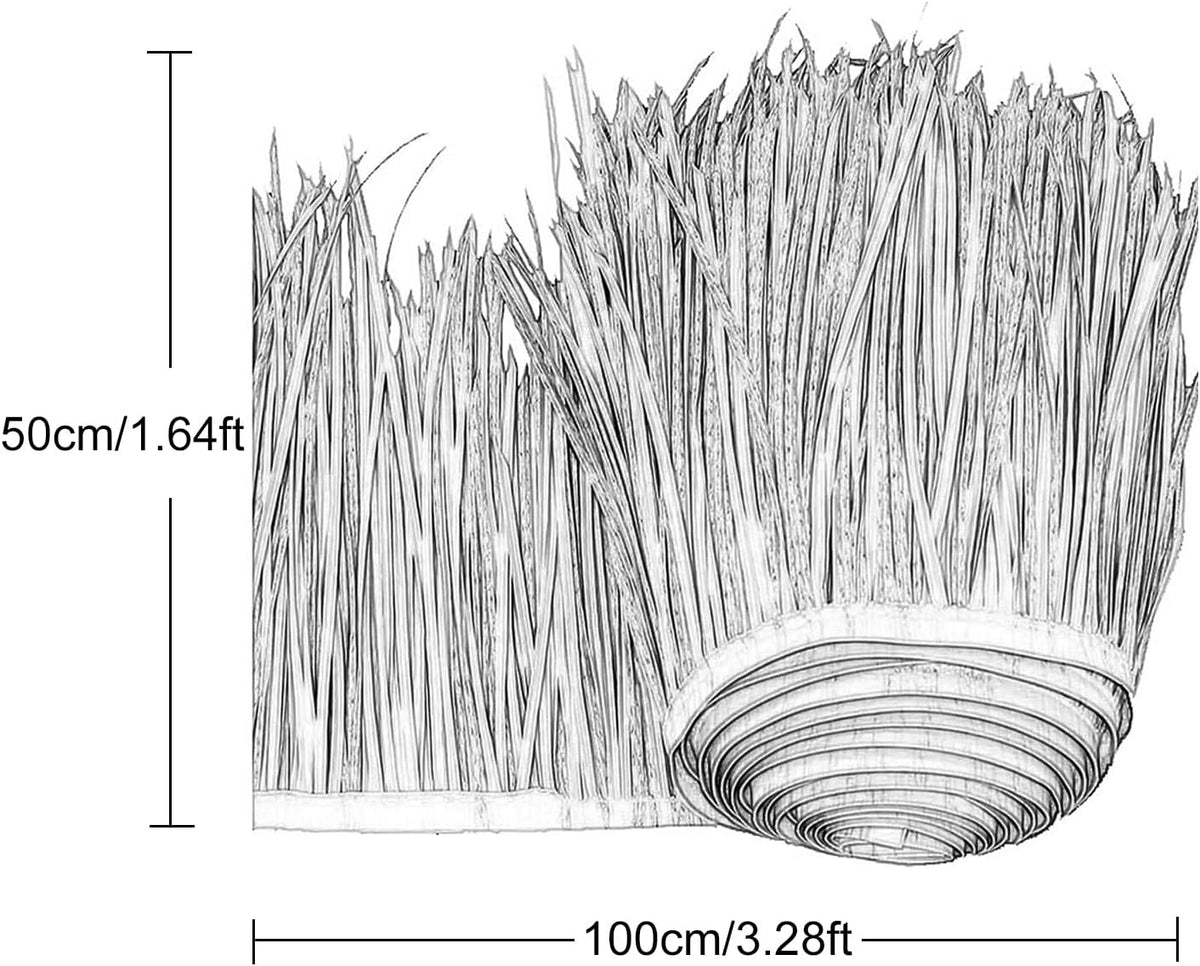 Tiki Straw Roof Simulation Thatch Roof Plastic Palm Thatch Roll Hot Melt Thatch Tile Artificial Fake Straw 1-10m Fireproof Anti-Aging for Tiki Bar Garden Patio Pavilion Decoration, Str(Size:8m/26.2ft)