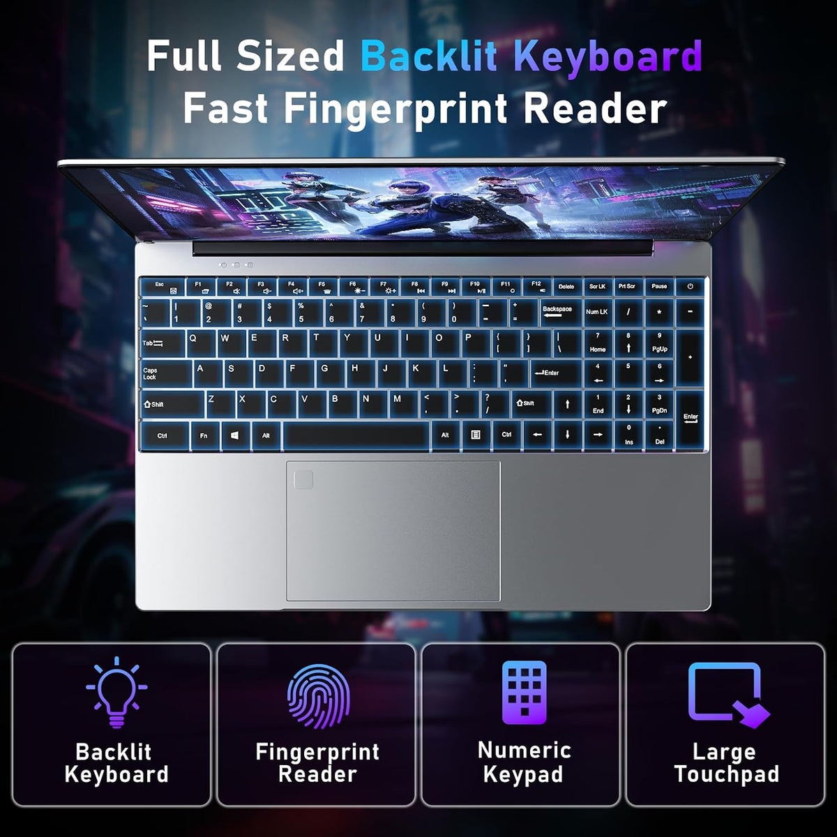 NAIKLULU Gaming Laptop,15.6 Inch Laptop Computer,16GB RAM 1TB SSD,AMD Ryzen 5 7430U (up to 4.3Ghz,Beat 5700U),AMD Radeon Graphics,15.6'FHD 1920 * 1080 Display,WiFi 5,BT5.0,Backlit Keyboard