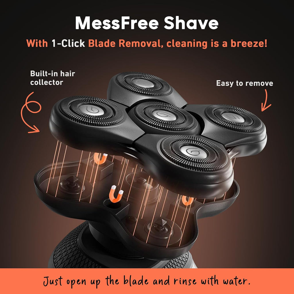 Groomie Mens Grooming Bundle - BaldiePro Electric Head Shaver for Bald Men Includes Travel Case, Charging Dock & Accessory Kit - Deodorant, Scalp & Face Serum, Shave Gel, Aftershave, Pre-Shave Oil