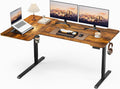 Acrolix 71 Inch L Shaped Standing Desk Adjustable Height, Electric Corner Standing Desk, Sit Stand Computer Table with Reversiable Splice Board, Rustic Brown