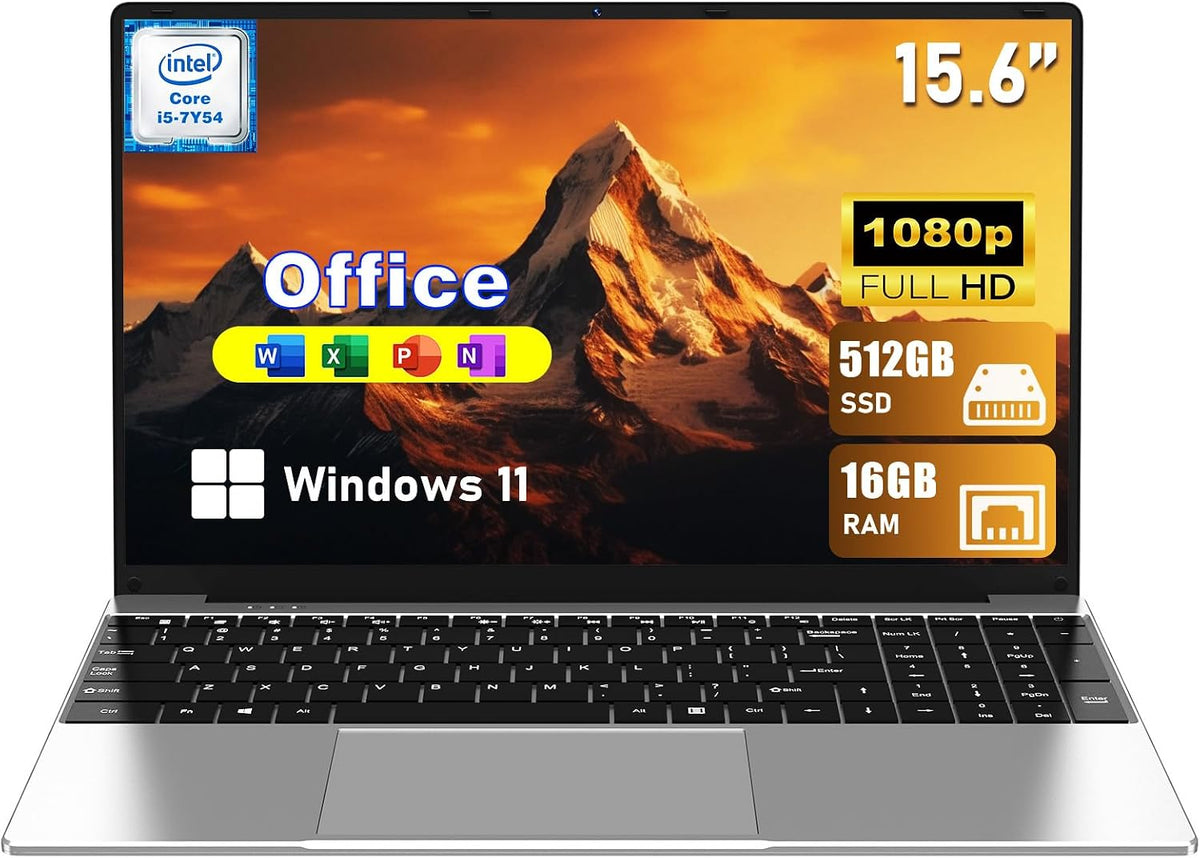 Core i5 Laptop Computer 2026 New, 15.6 Inch Window 11 Pro Lap Top PC 16GB RAM 512GB SSD, 2-Year Warranty, Office 365, FHD 1920*1080 IPS Display, Backlit Keyboard, WiFi5 BT4.2 USB, UHD Graphic