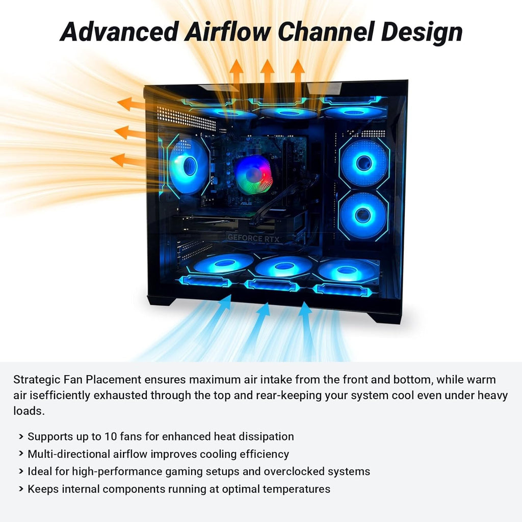Gaming PC Computer Desktop – i7 Xeon E5 3.20GHz, GeForce RTX 2080 Ti 11GB, 16GB DDR4 RAM, 512GB SSD + 1TB HDD, Wi-Fi 6 & BT 5.4, 800W PSU, 9X ARGB Fans, Win 11 Pro, Gaming Tower for Gamers & Streaming