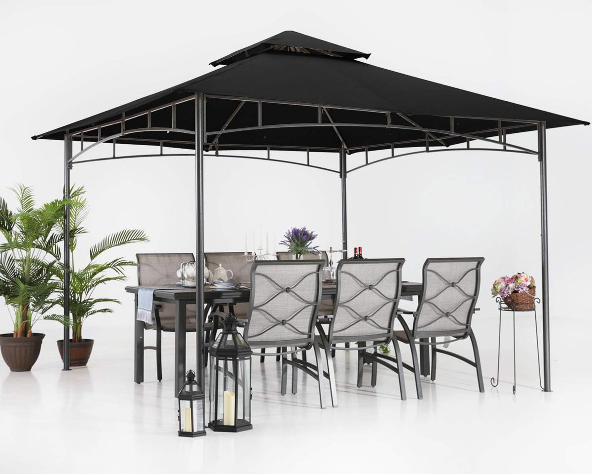 ABCCANOPY Gazebos for Patios 10x10 - Outdoor Steel Frame Gazebo for Lawn Backyard Garden Deck (Black)