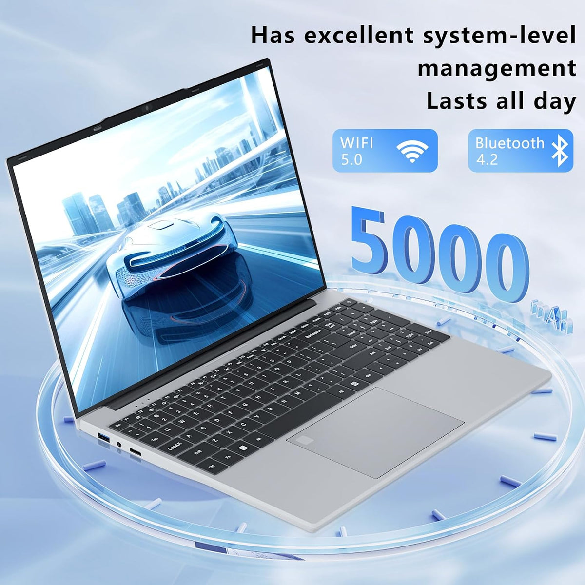 DUNHOO 15.6 Inch Laptop, Laptops 16GB RAM 512GB SSD, Lap Top Computer N5095, Portable Laptops 180 Angle Opening, Fingerprint Unlock Backlit Keyboard 1920 * 1080 FHD IPS MINI-HDMI