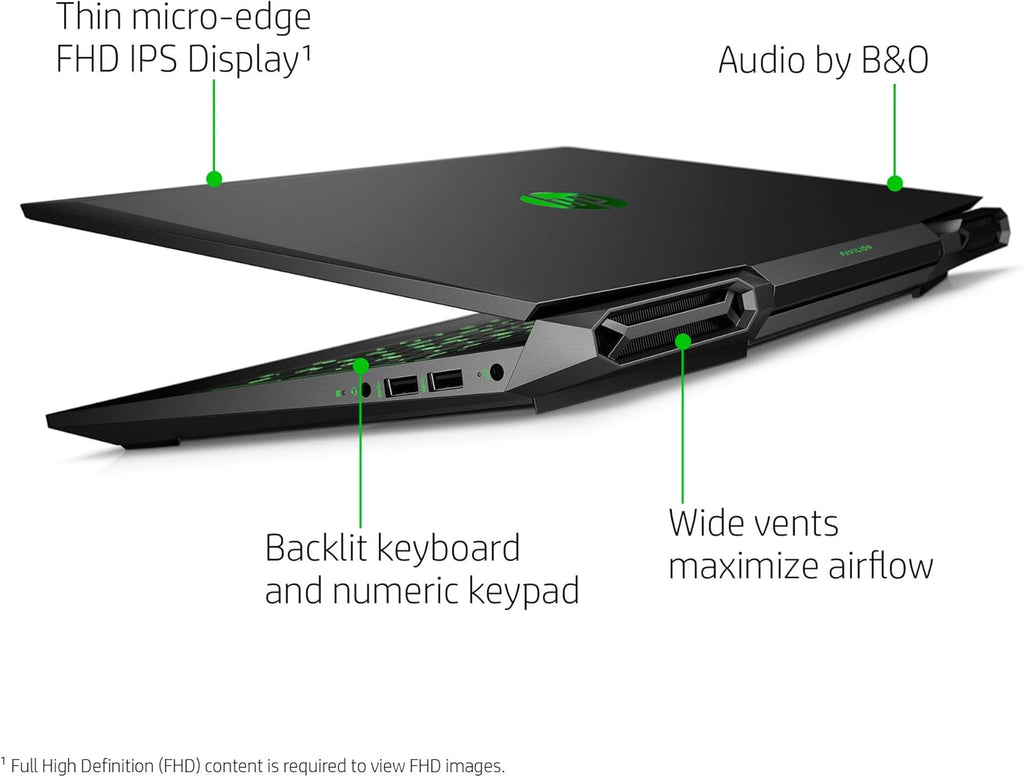 HP Pavilion Gaming 15.6-Inch Micro-EDGE Laptop, Intel Core i5-9300H Processor, NVIDIA GeForce GTX 1650 (4 GB), 8 GB SDRAM, 256 GB SSD, Windows 10 Home (15-dk0020nr, Shadow Black/Acid Green)