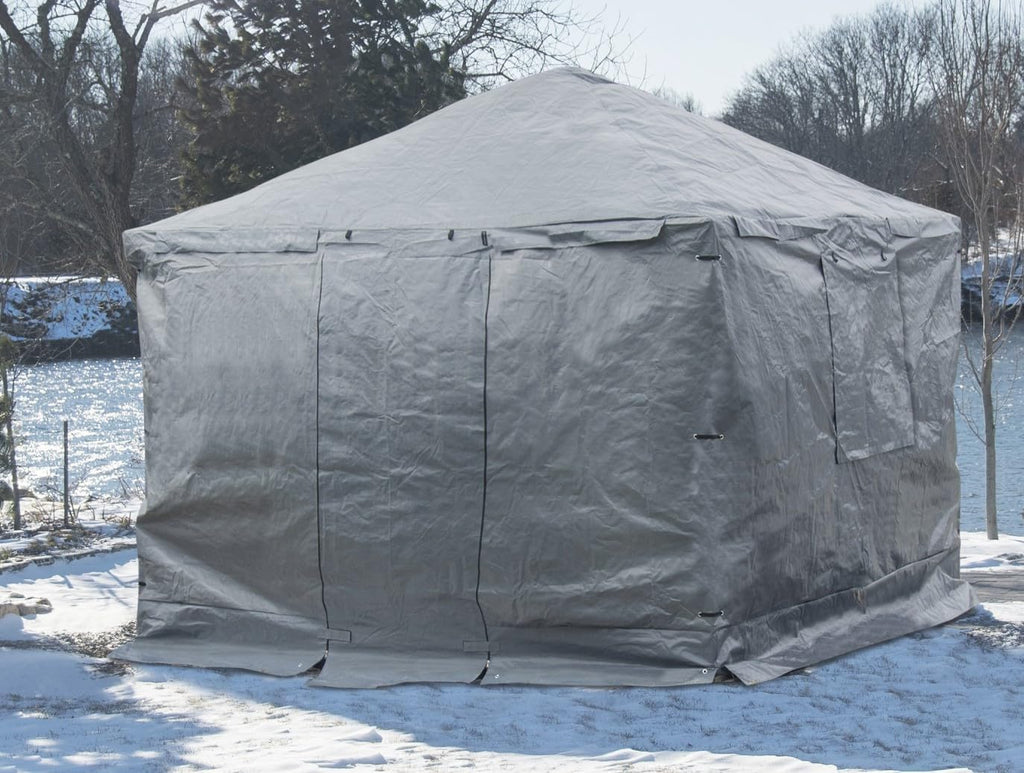 Sojag Winter Cover for Gazebos, Waterproof 10' x 16' Gazebo Accessory with Roll-Up Door, and Vented Panels, All-Season Outdoor Storage