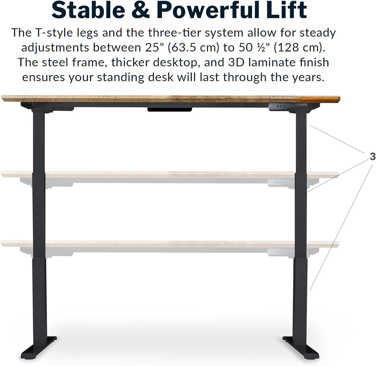 Vari Classic Electric Standing Desk - VariDesk Height Adjustable Sit/Stand Desk - Dual Motor with Memory Presets, Stable T-Style Legs - Gaming or Home Office Workstation - 72'x30', Reclaimed Wood