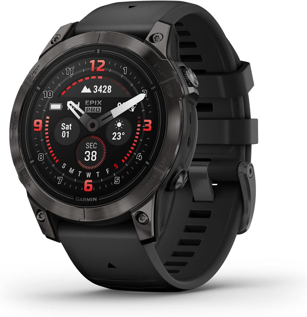 Garmin epix Pro (Gen 2) Sapphire Edition, 47mm, High Performance Smartwatch, Advanced Training Technology, Built-in Flashlight, Black (Renewed)