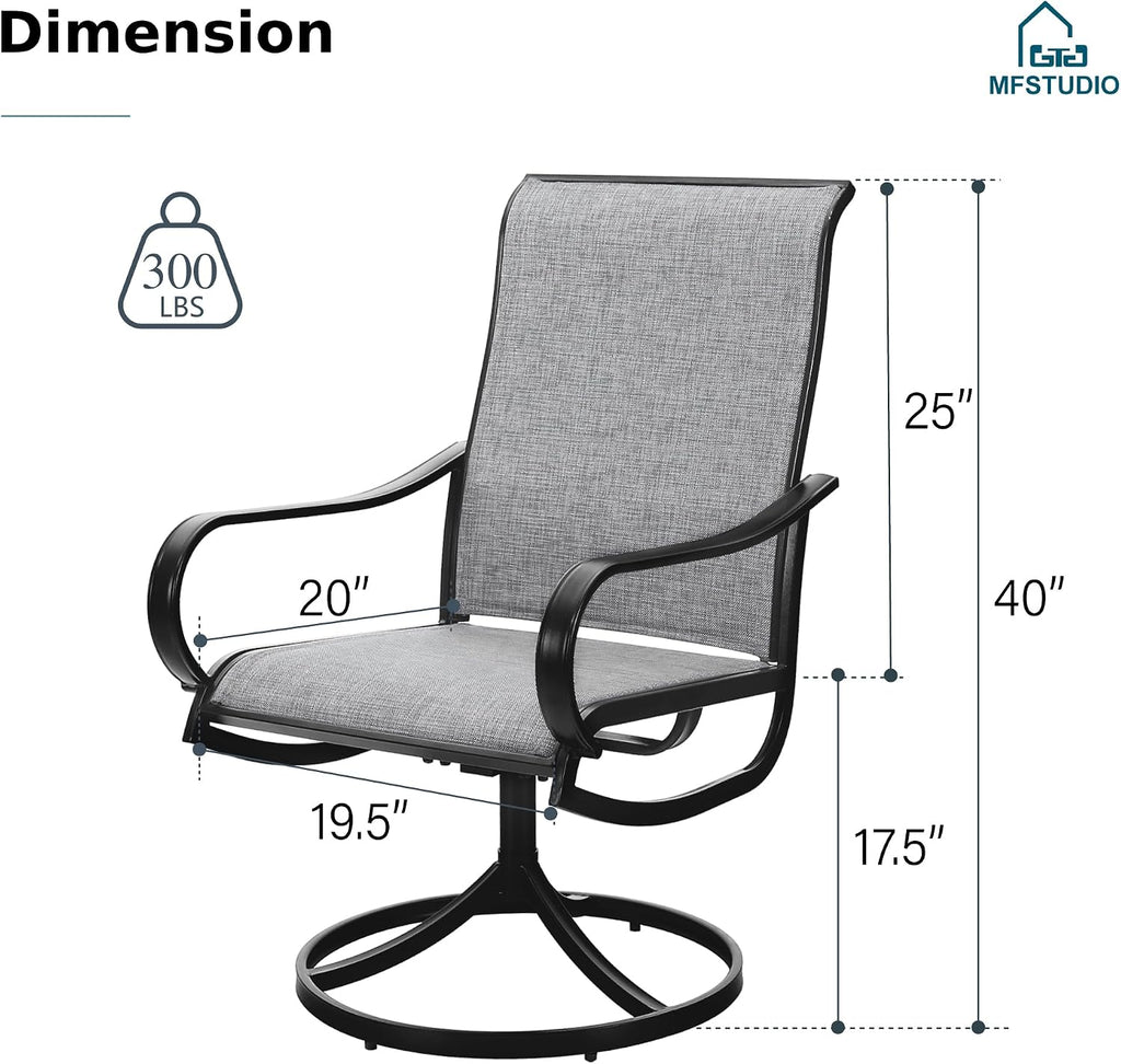 MFSTUDIO Patio Table and Chairs Set, Outdoor Dining Set for 8 Persons, 9 Piece Patio Furniture Dining Set for Deck Yard Garden Poolside
