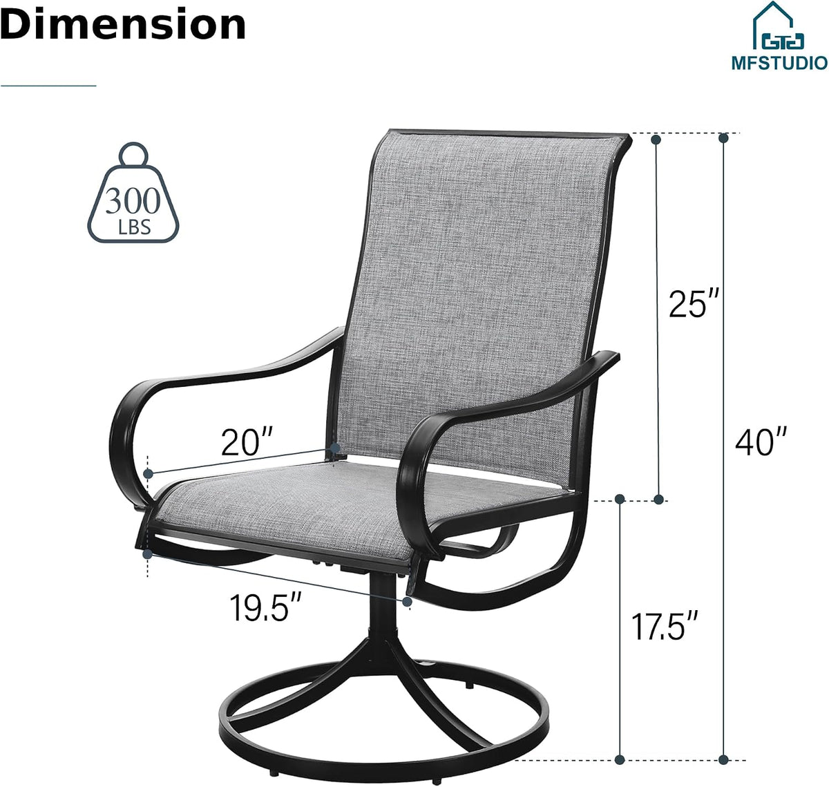 MFSTUDIO Patio Table and Chairs Set, Outdoor Dining Set for 8 Persons, 9 Piece Patio Furniture Dining Set for Deck Yard Garden Poolside